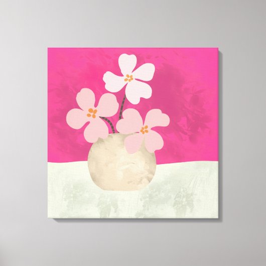 Roze bloemen canvas afdruk (Voorkant)
