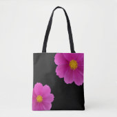 Roze bloemen Canvas tas (Voorkant)