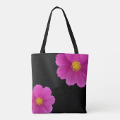 Roze bloemen Canvas tas (Achterkant)