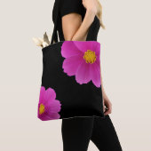 Roze bloemen Canvas tas (Dichtbij)