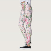 Roze Bloemen Capri Lengte Buttery Soft Leggings (Links)