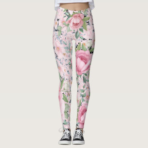 Roze Bloemen Capri Lengte Buttery Soft Leggings