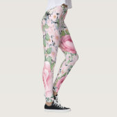 Roze Bloemen Capri Lengte Buttery Soft Leggings (Rechts)
