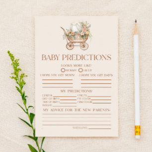 Roze Bloemen Carriage Baby shower Voorspellingen S