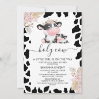 Roze Bloemen Cartoon Heilige Koe Koe Print Baby sh