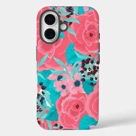  roze bloemen iPhone 16 hoesje