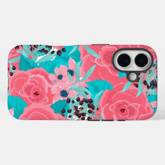 roze bloemen Case-Mate iPhone case (Achterkant (horizontaal))