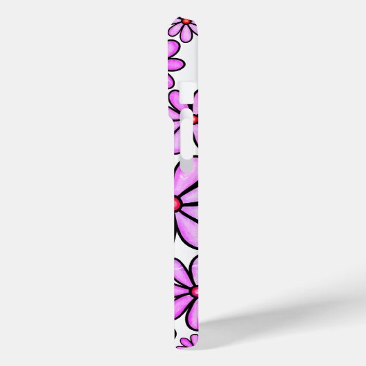 Roze bloemen Case-Mate iPhone case (Achterkant / Links)