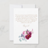 Roze Bloemen Champagne Douche Bericht Dank u Bedankkaart (Achterkant)