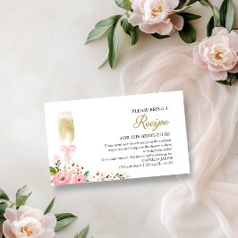 Roze Bloemen Champagne Vrijgezellenfeest Recept Ve Informatiekaartje