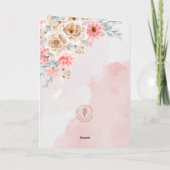 Roze Bloemen Charm & Love Bunny Foto Moederdag Kaart (Achterkant)