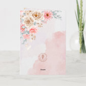 Roze Bloemen Charm & Love Sweet Bunny Moederdag Kaart (Achterkant)