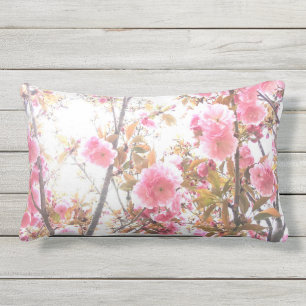 Roze bloemen Cherry Blossom Floral Patronen Buitenkussen