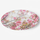 Roze bloemen Cherry Blossom Floral Patronen  Papieren Bordje (Gekanteld)