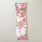 Roze bloemen Cherry Blossom Floral Pattern Gift Lichaamskussen (Achterkant (Verticaal))
