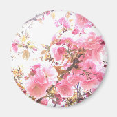 Roze bloemen Cherry Blossom Floral Pattern Sakura Magneet (Voorkant)
