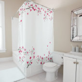 Roze bloemen Cherry Blossom waterrolbloem Douchegordijn (In situ)