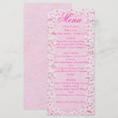 Roze Bloemen Cherry Blossom Wedding Menu Kaart (Voorkant / Achterkant)