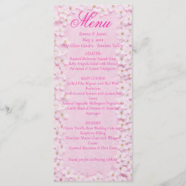 Roze Bloemen Cherry Blossom Wedding Menu Kaart