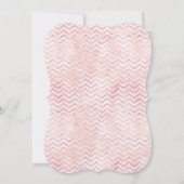 Roze Bloemen Chevron Baby Meisje Doop Uitnodiging (Achterkant)