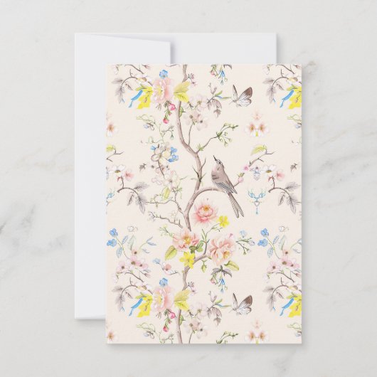 Roze Bloemen Chinoiserie Baby shower (Achterkant)