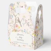 Roze Bloemen Chinoiserie Baby shower Bedankdoosjes (Geopend)