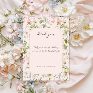 Roze Bloemen Chinoiserie Baby shower Bedankkaart