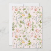 Roze Bloemen Chinoiserie Baby shower Bedankkaart (Achterkant)