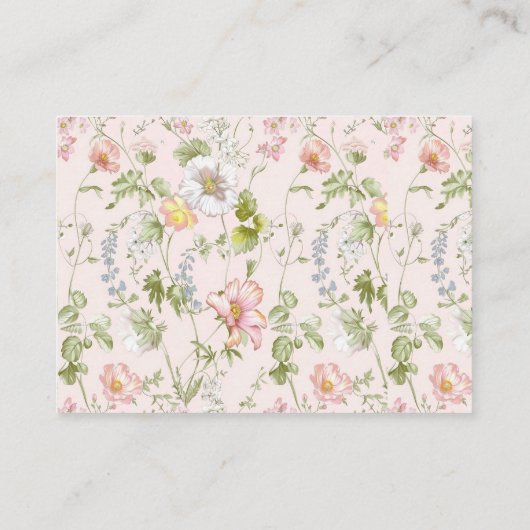 Roze Bloemen Chinoiserie Baby shower Informatiekaartje (Achterkant)