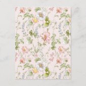 Roze Bloemen Chinoiserie Baby shower Informatiekaartje (Achterkant)