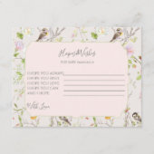 Roze Bloemen Chinoiserie Baby shower Informatiekaartje (Voorkant)