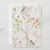 Roze Bloemen Chinoiserie Baby shower Kaart (Achterkant)