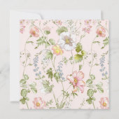 Roze Bloemen Chinoiserie Baby shower Kaart (Achterkant)