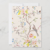 Roze Bloemen Chinoiserie Baby shower Kaart (Achterkant)