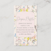 Roze Bloemen Chinoiserie Baby shower Luier Raffle Informatiekaartje (Voorkant)