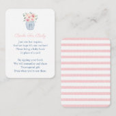 Roze Bloemen Chinoiserie Bring A Book Baby shower Informatiekaartje (Voorkant / Achterkant)