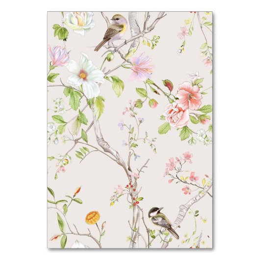 Roze Bloemen Chinoiserie Bruiloft Kaart (Achterkant)