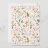 Roze Bloemen Chinoiserie Bruiloft Kaart (Achterkant)