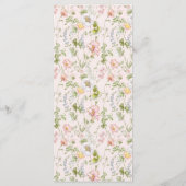 Roze Bloemen Chinoiserie Bruiloft Menu (Achterkant)