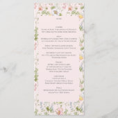 Roze Bloemen Chinoiserie Bruiloft Menu (Voorkant)