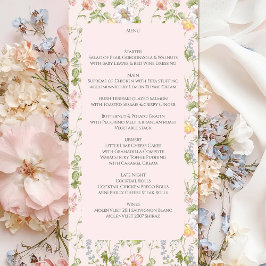 Roze Bloemen Chinoiserie Bruiloft Menu