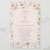 Roze Bloemen Chinoiserie Huwelijksceremonie Progra (Voorkant)