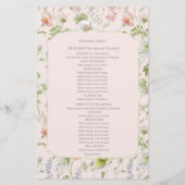 Roze Bloemen Chinoiserie Huwelijksceremonie Progra (Achterkant)