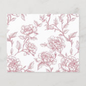 Roze Bloemen Chinoiserie Recept Kaart (Achterkant)