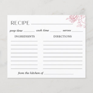 Roze Bloemen Chinoiserie Recept Kaart