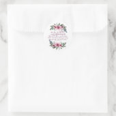 Roze Bloemen Christelijk Bijbelvers Jesaja 40 Ronde Sticker (Tas)