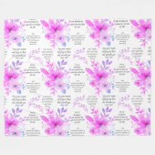 Roze Bloemen Christelijk GEBED Fleece Deken (Voorkant (Horizontaal))