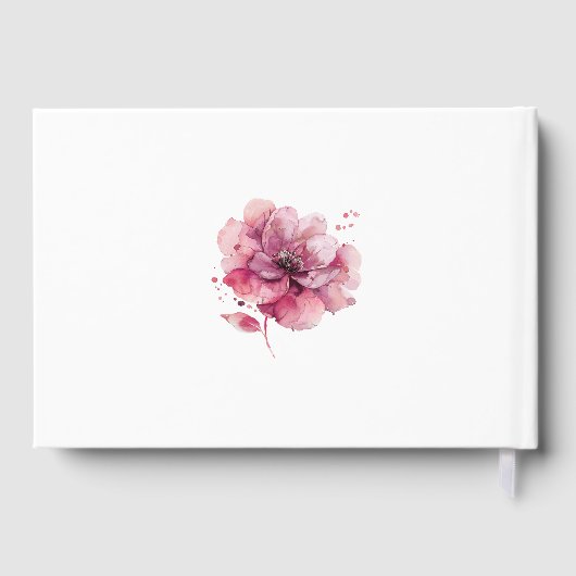 Roze Bloemen Christelijk in liefdevolle herinnerin Gastenboek (Achterkant)