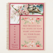 Roze Bloemen Christelijk Planner met Vogels (Voorkant)