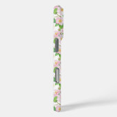 Roze Bloemen Citroen Patroon Monogram Case-Mate iPhone Case (Achterkant / Rechts)